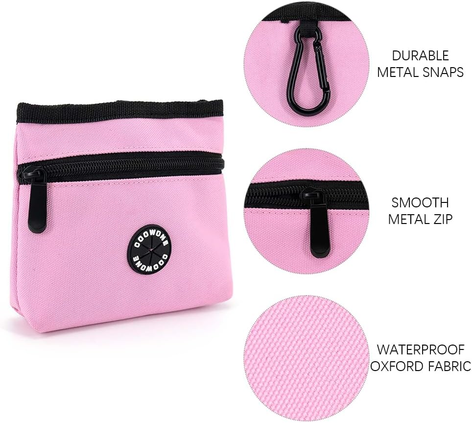 COOWONE Dog Treat Pouch with Pet Training Clicker, Detachable Dog Puppy Training Treat Bag, 900D Oxford Cloth Magnetic Closure Small Dog Walking Bag for Travel or Outdoor Use
