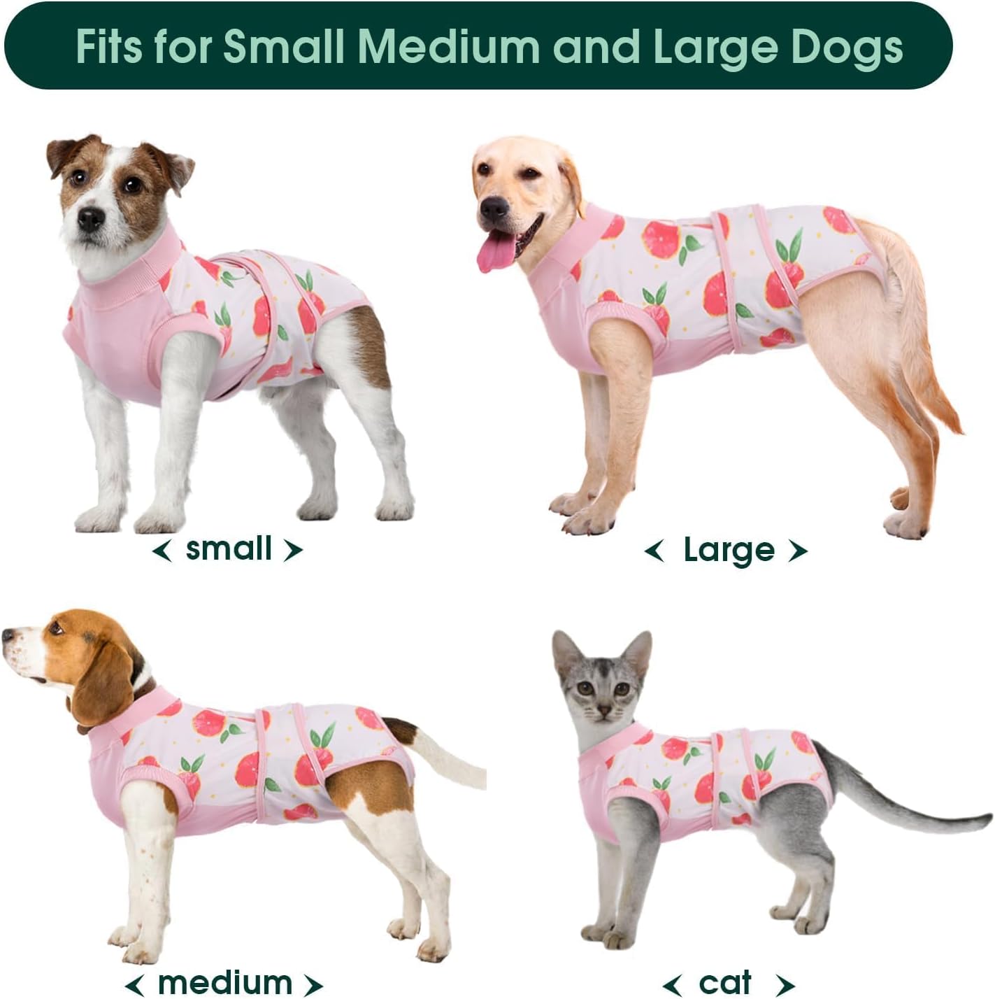 Kuoser Dog Surgery Recovery Suit, Dog Recovery Suit Male Neuter, Soft Female & Male Pet Surgery Wear, Breathable Pet Healing Garment for Post-Procedure Care, Pink XXL