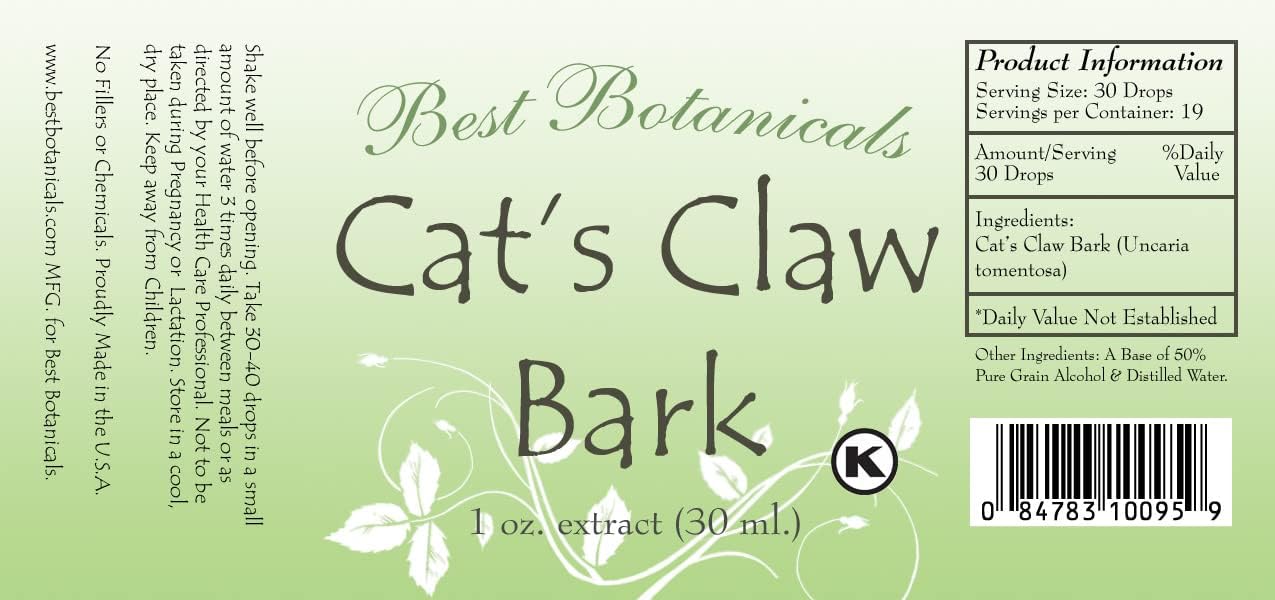Best Botanicals Cat's Claw Bark Extract 1 oz.