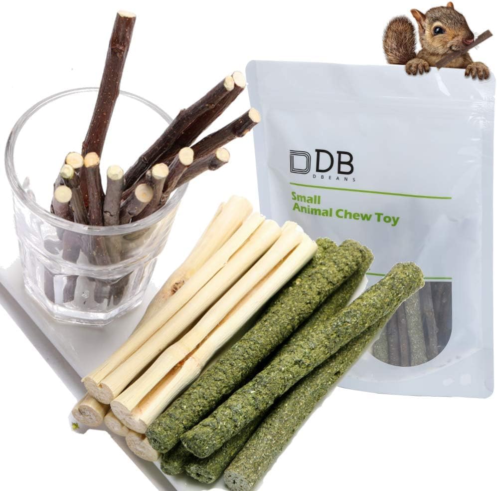 600g Guinea Pig and Rabbit Chew Toys - Sweet Bamboo and Timothy Apple Sticks for Healthy Teeth and Relaxation - Natural and Safe Guinea Pig Chew Toys