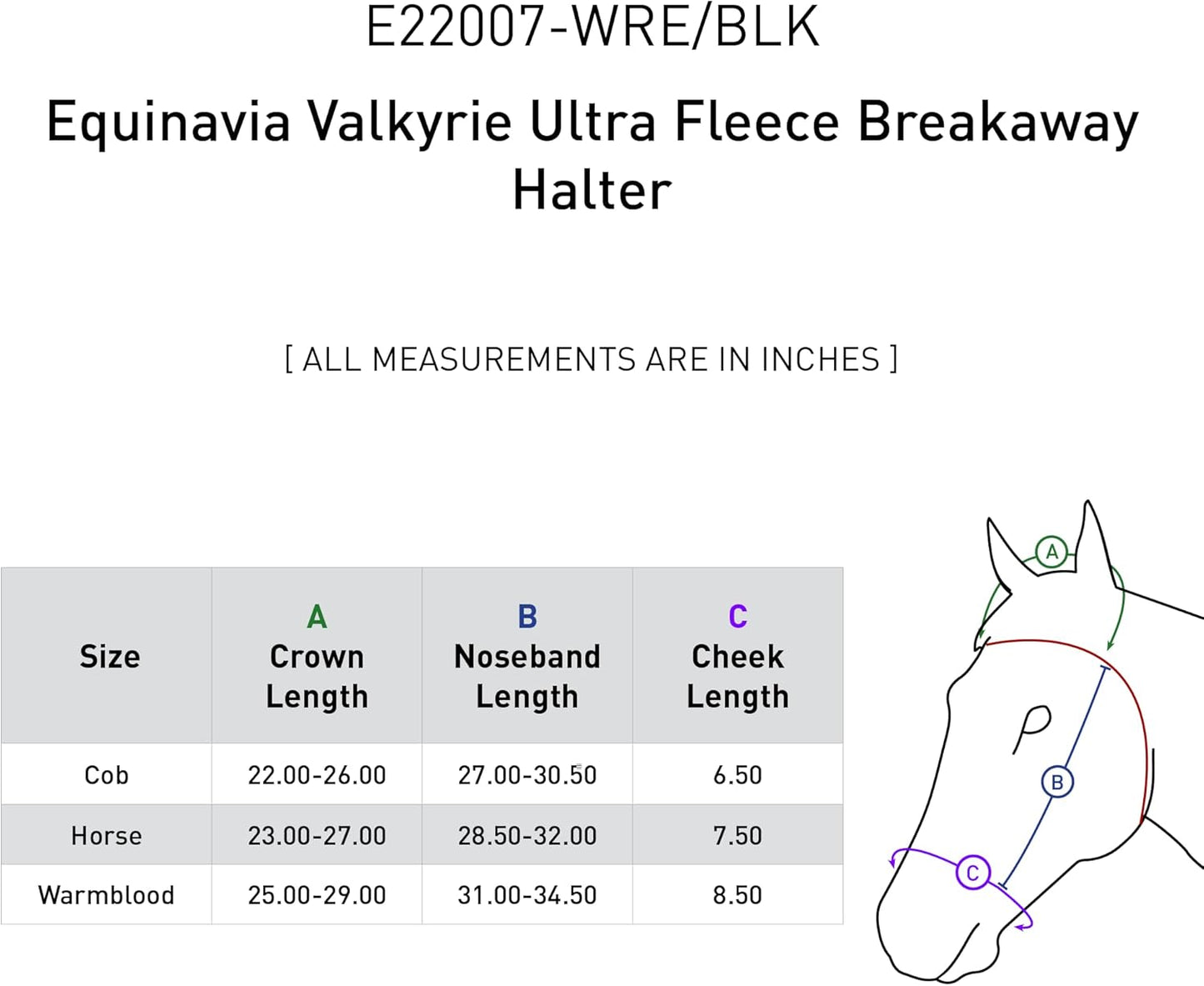 Equinavia Valkyrie Soft Ultra Fleece Padded Adjustable Breakaway Horse Halter - Wine Red/Black - Cob