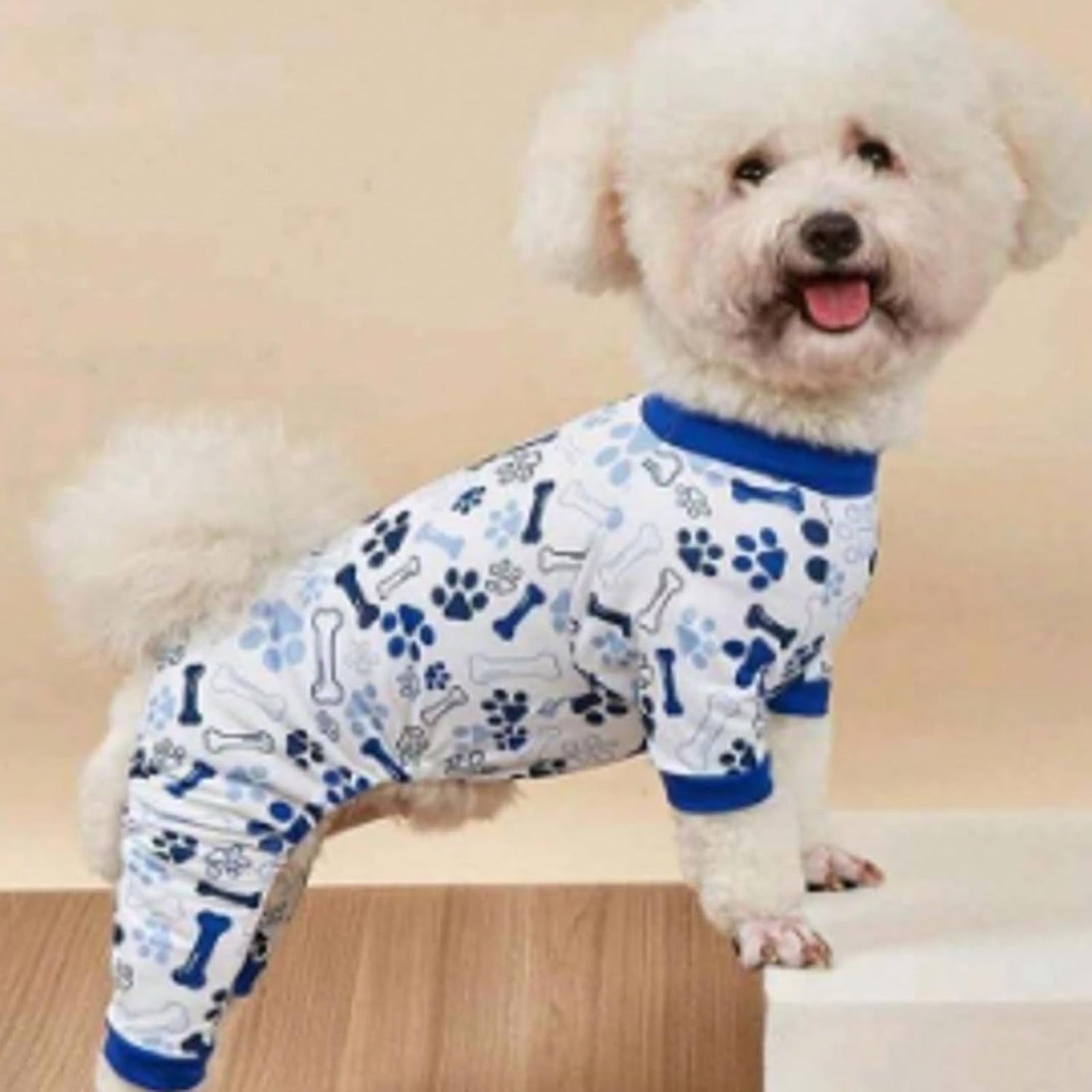 Vet-Approved Dog Onesie Pajamas for Medium Dog Clothes - Lightweight Soft Stretchy Puppy Costume - Certified Hypoallergenic Comfort Anxiety-Reducing (Blue, Large)