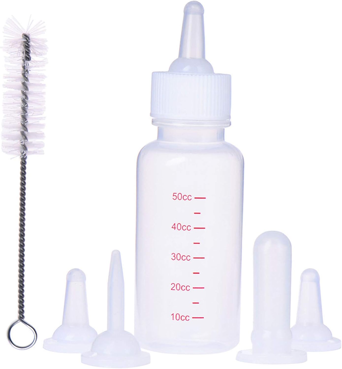 DoubleWood Pet Nursing Bottle Kits Nursing Bottle Kits Replacement Nipple Cat Feeding Bottle for Newborn Kittens, Puppies, Rabbits, Small Animals