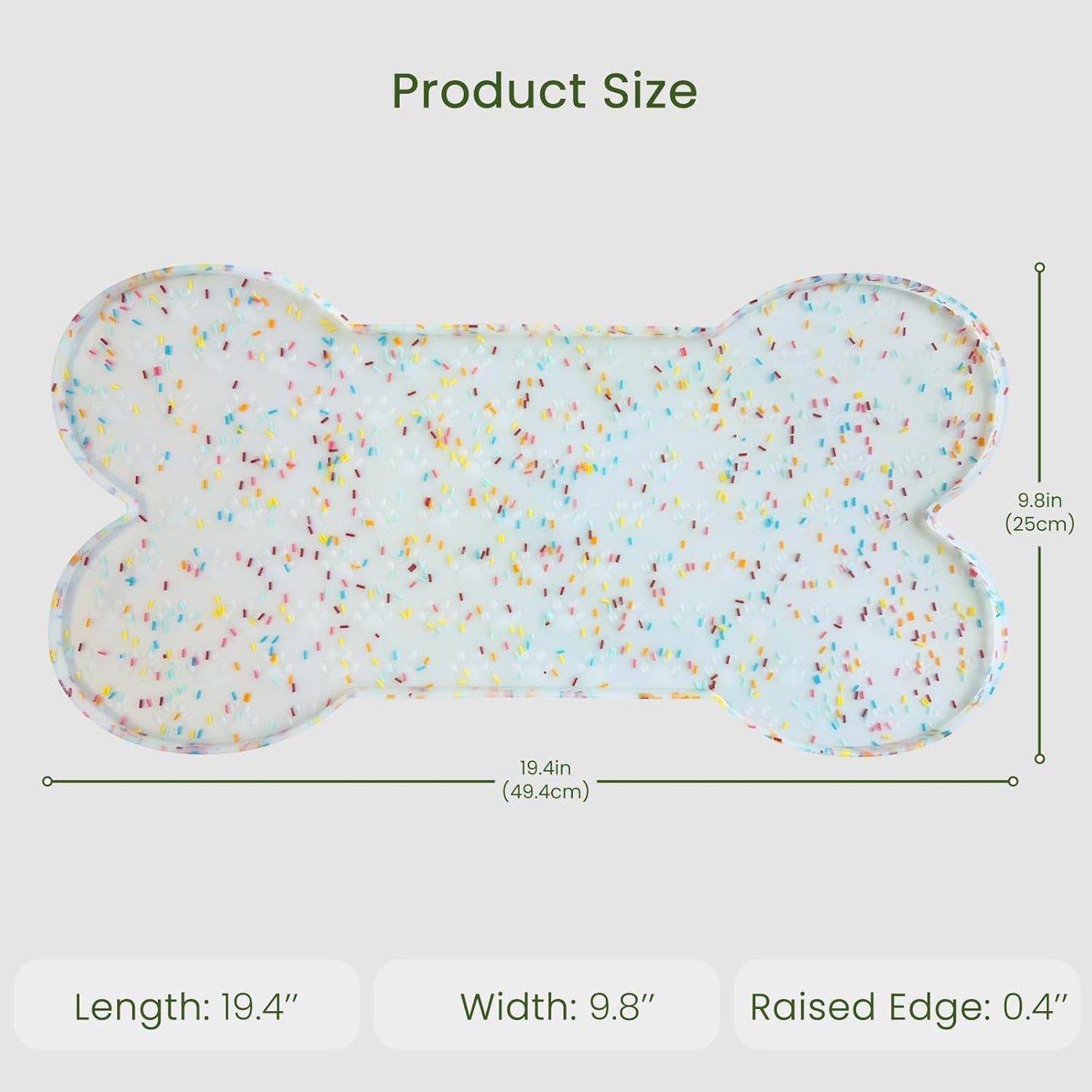 Dog Food Mat Anti-Slip Silicone Dog Bowl Mat Thicker Pet Placemat Waterproof Cat Feeder Pad with Raised Edge Puppy Kitten Feeding Mats Suitable Small Medium-Sized Dogs Cats Eating Tray