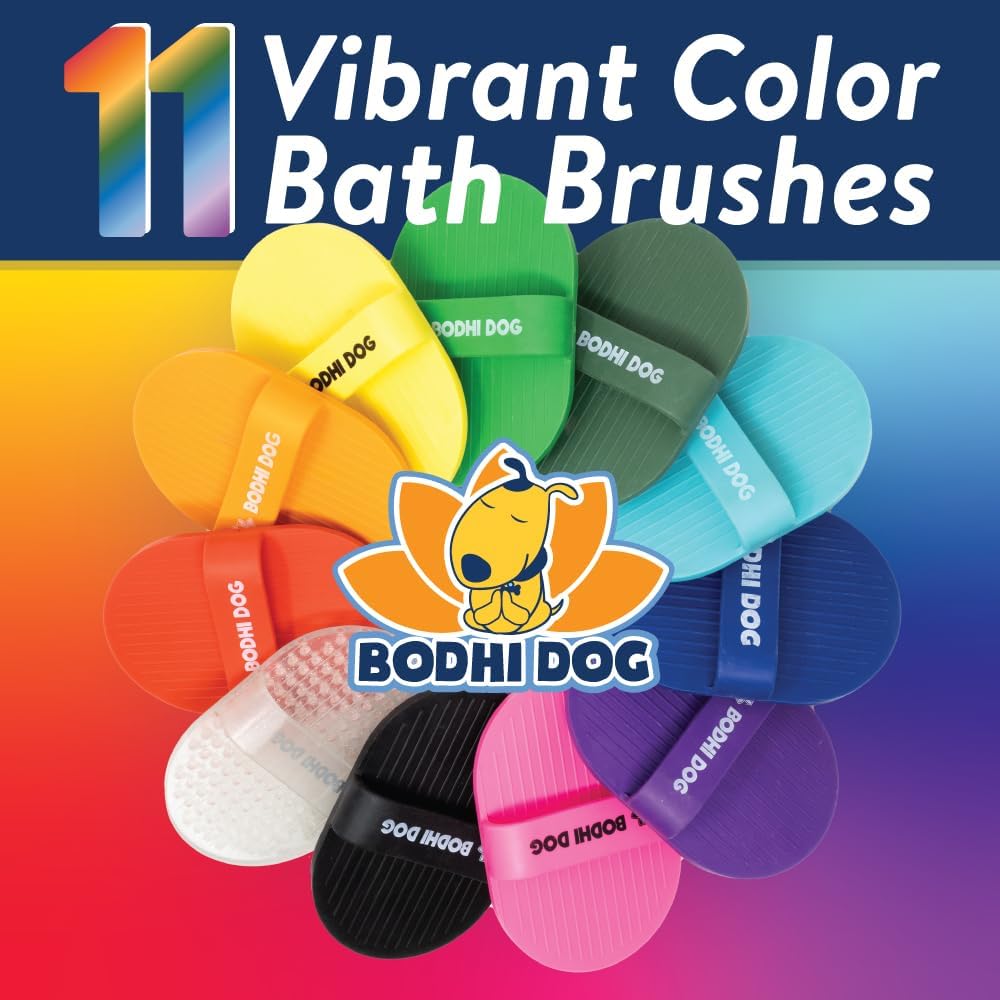 Bodhi Dog Shampoo Brush - Pet Grooming & Bath Supplies for Dogs and Cats - Bath Brush for Long & Short Hair - Premium Scrubber for Shower, Bathing & Massage (One Pack, Purple)