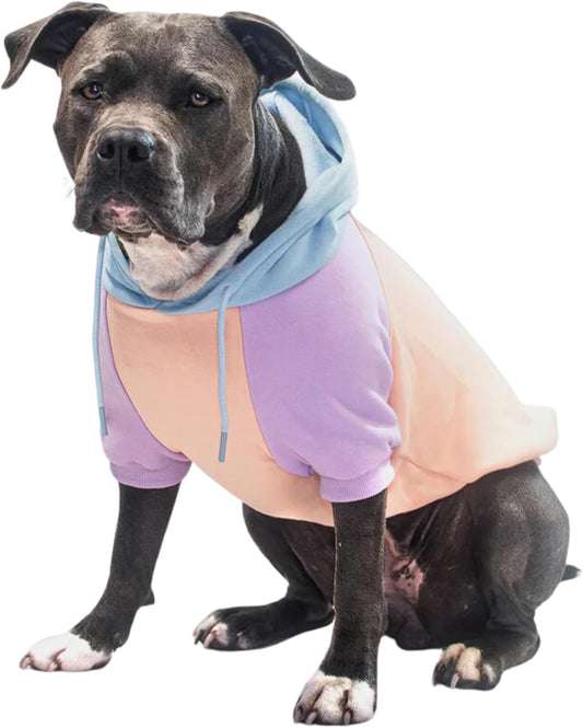 Spark Paws Dog Hoodie – Premium Dog Sweater for Small, Medium, and Large Dogs | Warm Outfits for French Bulldogs, Pitbull, Puppy, Winter Jacket Alternative - Cotton Candy - 5XL