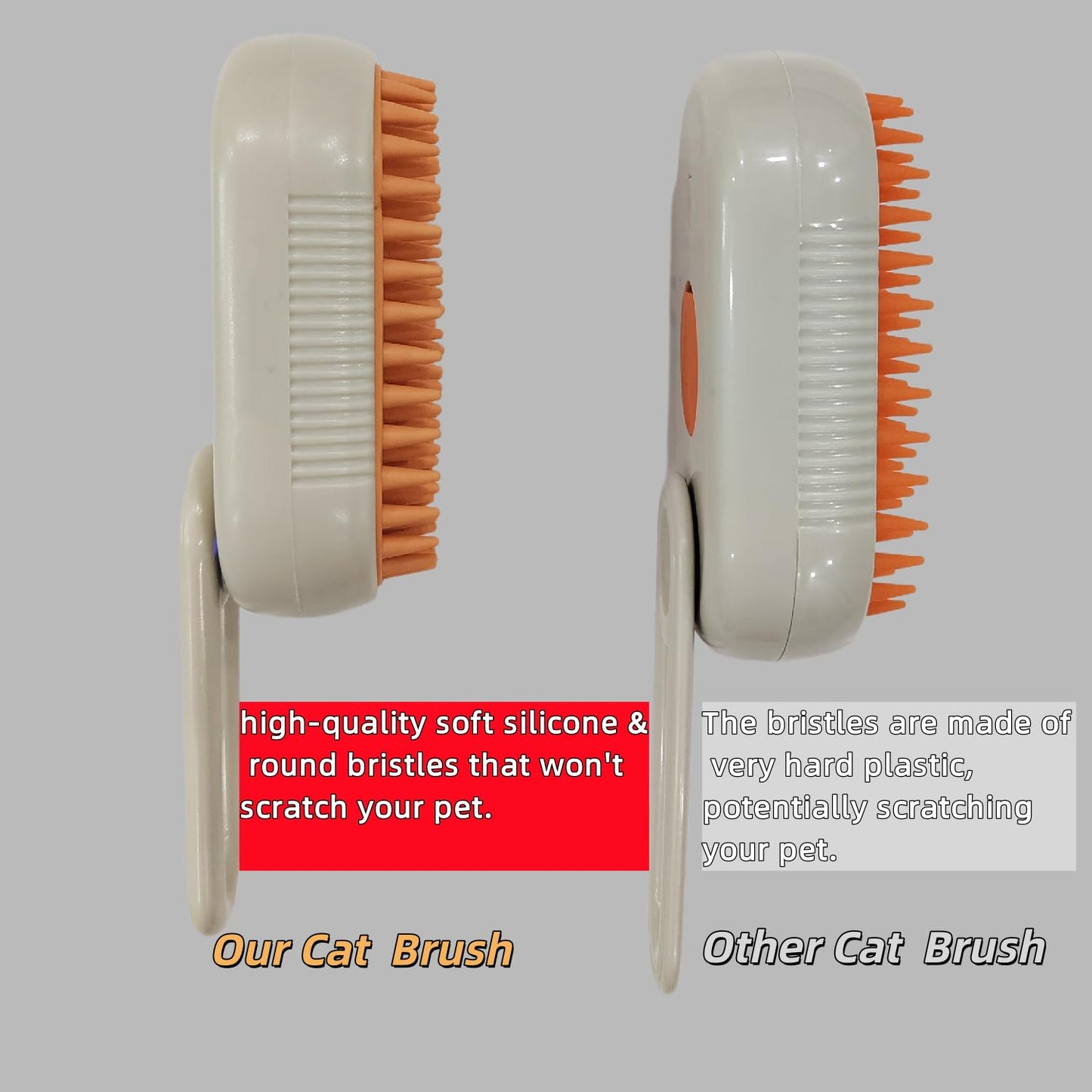 Cat Steam Brush for Shedding 4 in 1 Dog Brush with Steam Pet Hair Cleaning Brush Comb for Spray Pet Grooming for Long & Short Haired Pets Comb for Cats (Brown)