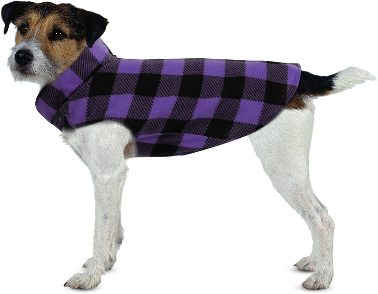 ASENKU Plaid Dog Fleece Vest - Soft Comfortable Pet Pajamas, Warm Winter Dog Shirt, Cold Weather Coat Jacket for Small & Medium Dogs