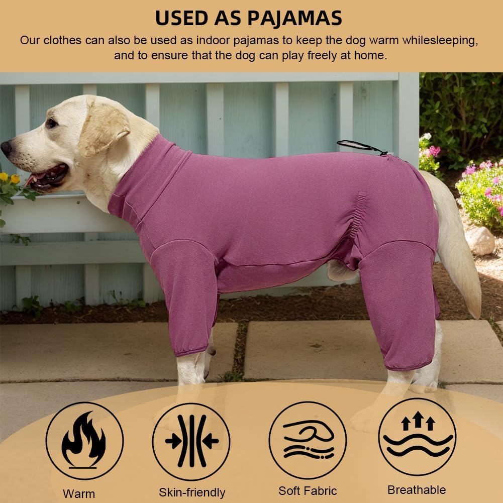 Dog Pyjamas PJS Sweater Clothes and Home Clothing Suitable for Medium to Large Breeds of Dogs, Dog Neutering Suits, Extra-Large Stretch Fabric, Four-Legged Clothes(Thickened Red, 4XL)