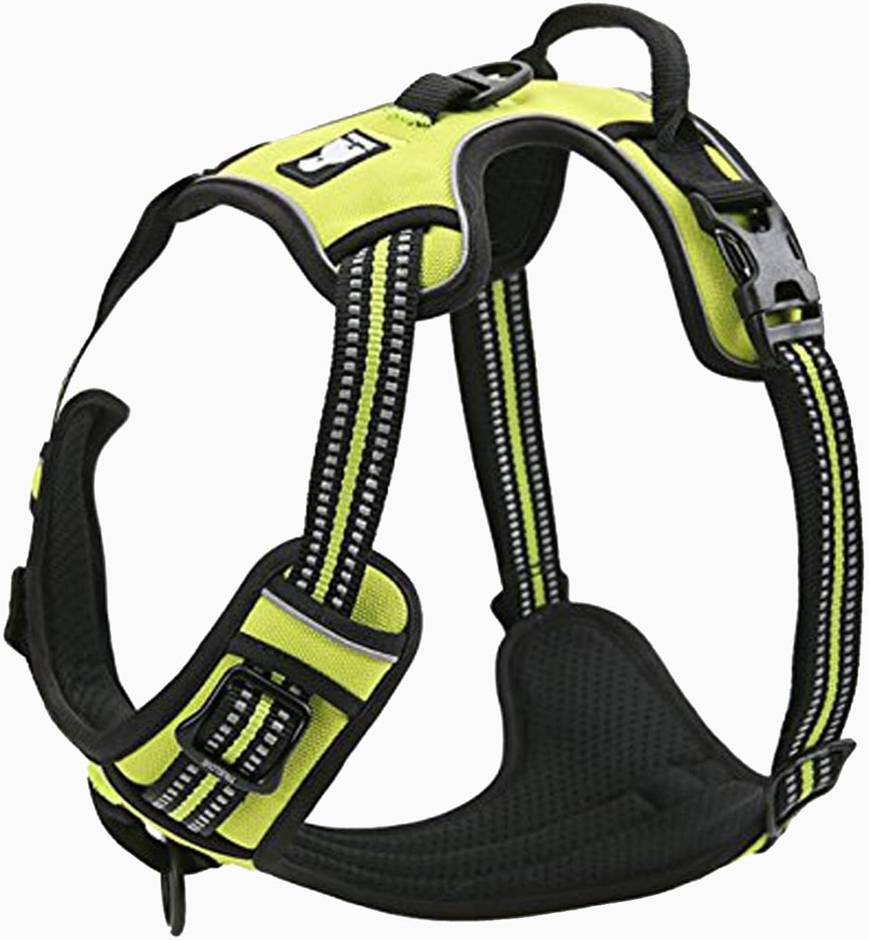 TRUE LOVE Truelove Adjustable No-Pull Dog Harness Reflective Pup Vest Harnesses Comfortable Control Brilliant Colors TLH5651(Neon Yellow,M)