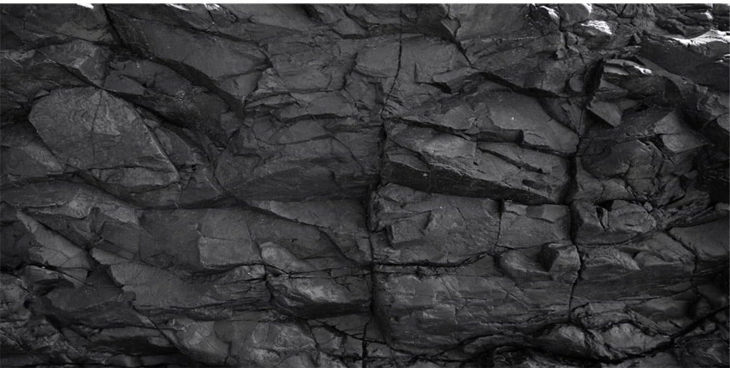 AWERT 36x24 inches Stone Aquarium Background Black Rock Fish Tank Background Rocky Terrarium Background Vinyl
