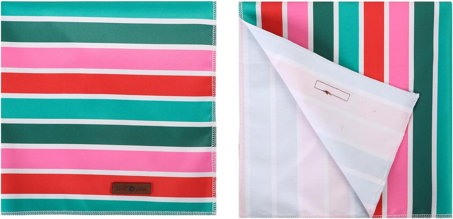 lionet paws Christmas Dog Bandana,Fabric Colorful Stripe Dogs Kerchief for Medium Large Dogs,Dog Cotton Triangle Bibs Scarf for Girl Boy