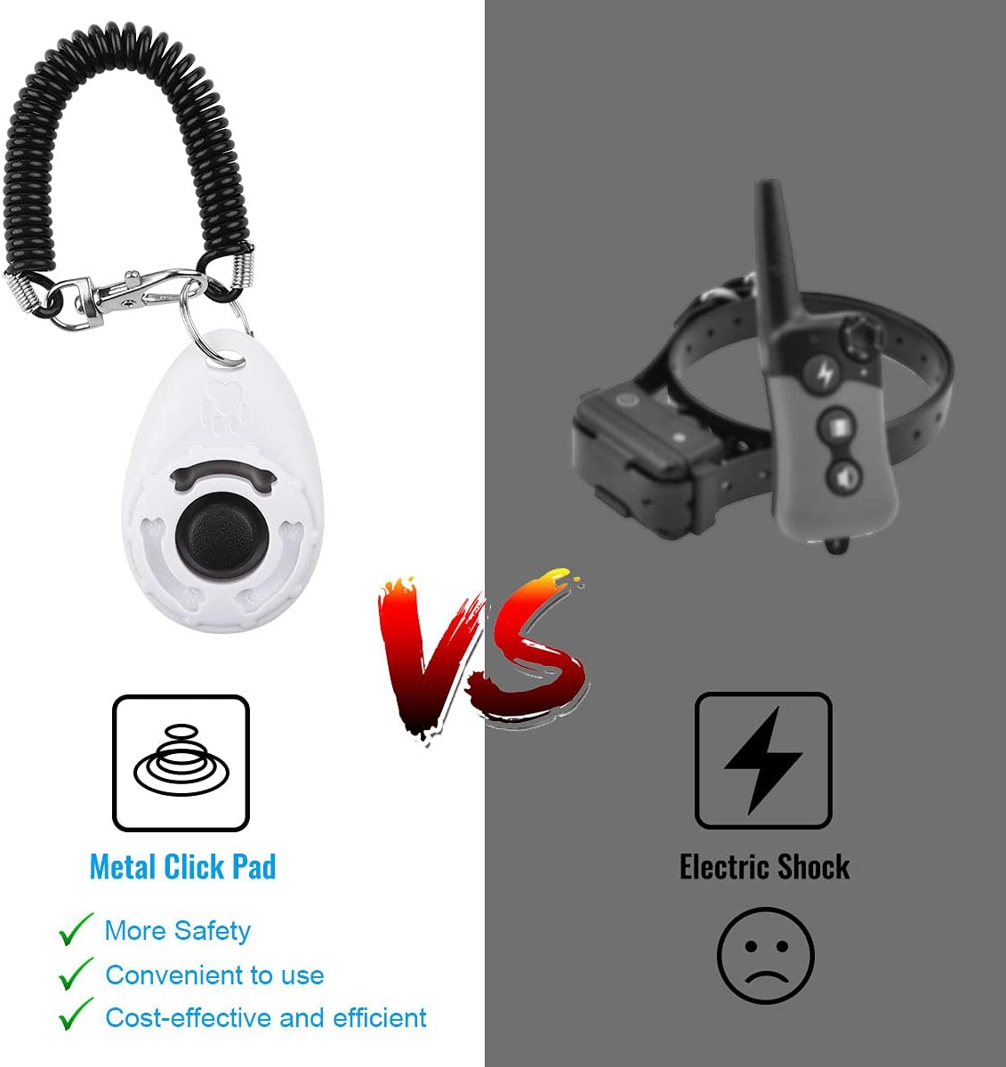 Dog Clicker for Training, 2 Pack Dog Training Clicker, Clicker Dog Training with Wrist Strap, Pet Training Clicker, Perfect for Dog Cat Puppies Behavioral Training (Blue and White)