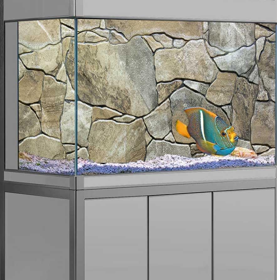 36X20IN Marble Aquarium Background, Art Marble Aquarium Background, Natural Marble Glass Terrarium Background with 8 EVA Double-Sided Tape