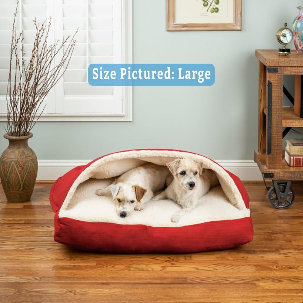 Snoozer Pet Products Rectangle Cozy Cave Dog Bed, Large, Red