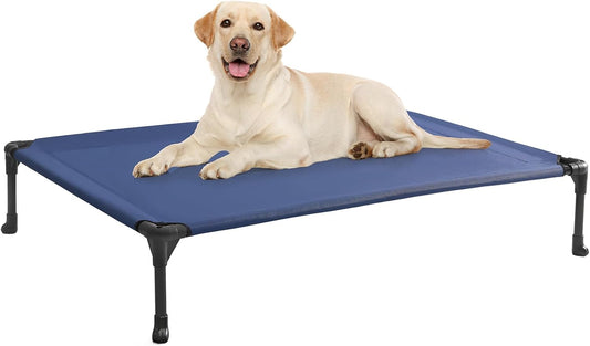 Veehoo Cooling Elevated Dog Bed, Portable Raised Pet Cot with Washable & Breathable Mesh, No-Slip Feet Durable Dog Cots Bed for Indoor & Outdoor Use, Large, CWC1803-L