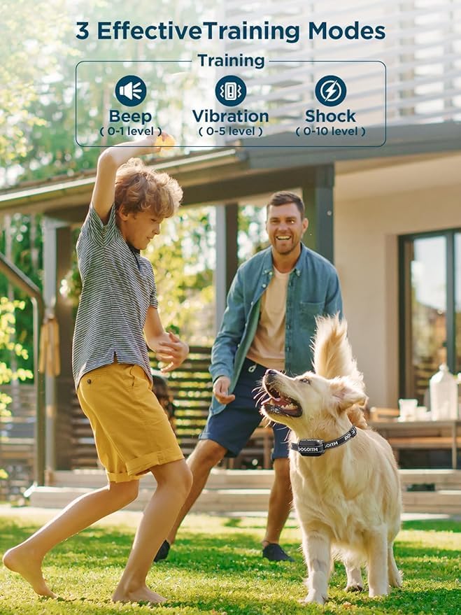 Wireless Dog Fence for 2 Dogs, GPS Wireless Dog Collar with 3 Correction Mode, Pet Containment System with AI Smart Signal, Electric Dog Fence Collar for Outdoor Use(2 Collars)