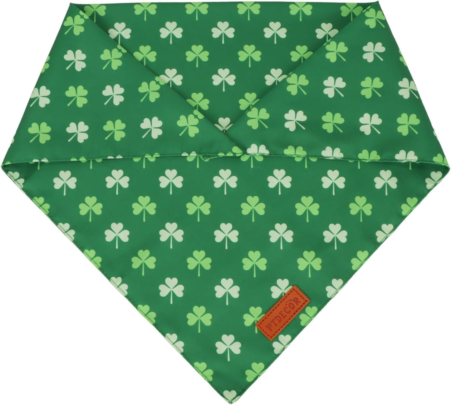 PTDECOR St.Patrick's Day Dog Bandana,Green Shamrock Reversible Holiday Dog Scarf, Multi Size, Triangle Irish Bandanas for Large and Extra Large Pets (X-Large)