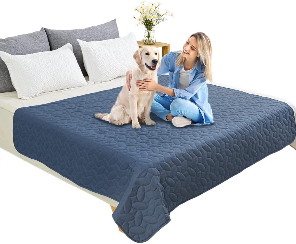 Ameritex Pet Bed Cover Dog Bed Blanket for Sofa and Furniture Waterproof New Pattern Design (52x82 Inch, Navyblue)