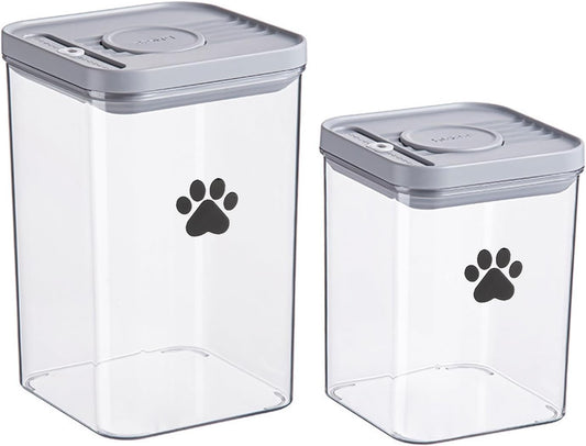 2-Pack Dog Treat Storage Container Set 78oz+48oz | Airtight Pet Treat Canisters for Cats & Dogs, Kitchen Counter Jar, BPA-Free, Dog Cookie Treats Jars with Lid, Keeps Treats Fresh & Crunchy