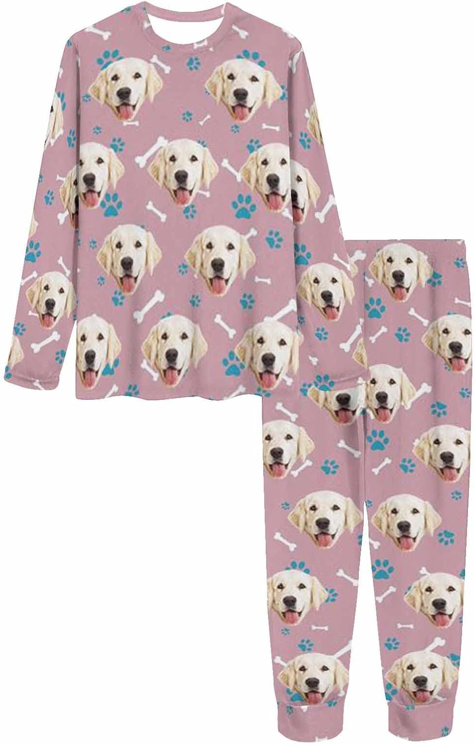 MyPupSocks Custom Face Pajamas Sets for Women, Personalized Photo Sleepwear XS-XXL