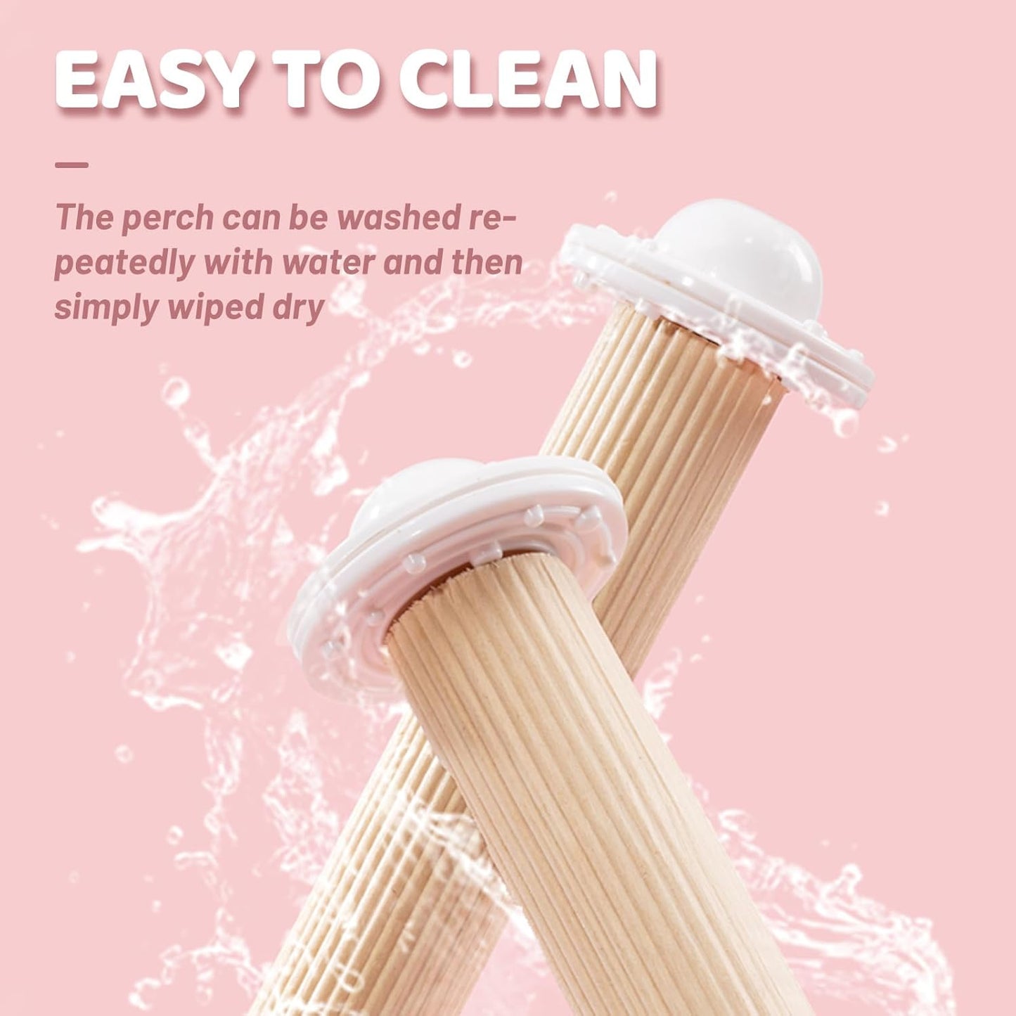 6 Pcs Wooden Bird Cage Perch, Cage Accessories, Parrot Toys, Mimics Wild Branches, for Parakeet, Cockatiel, Conure, Budgie, Lovebird, Small Medium Birds