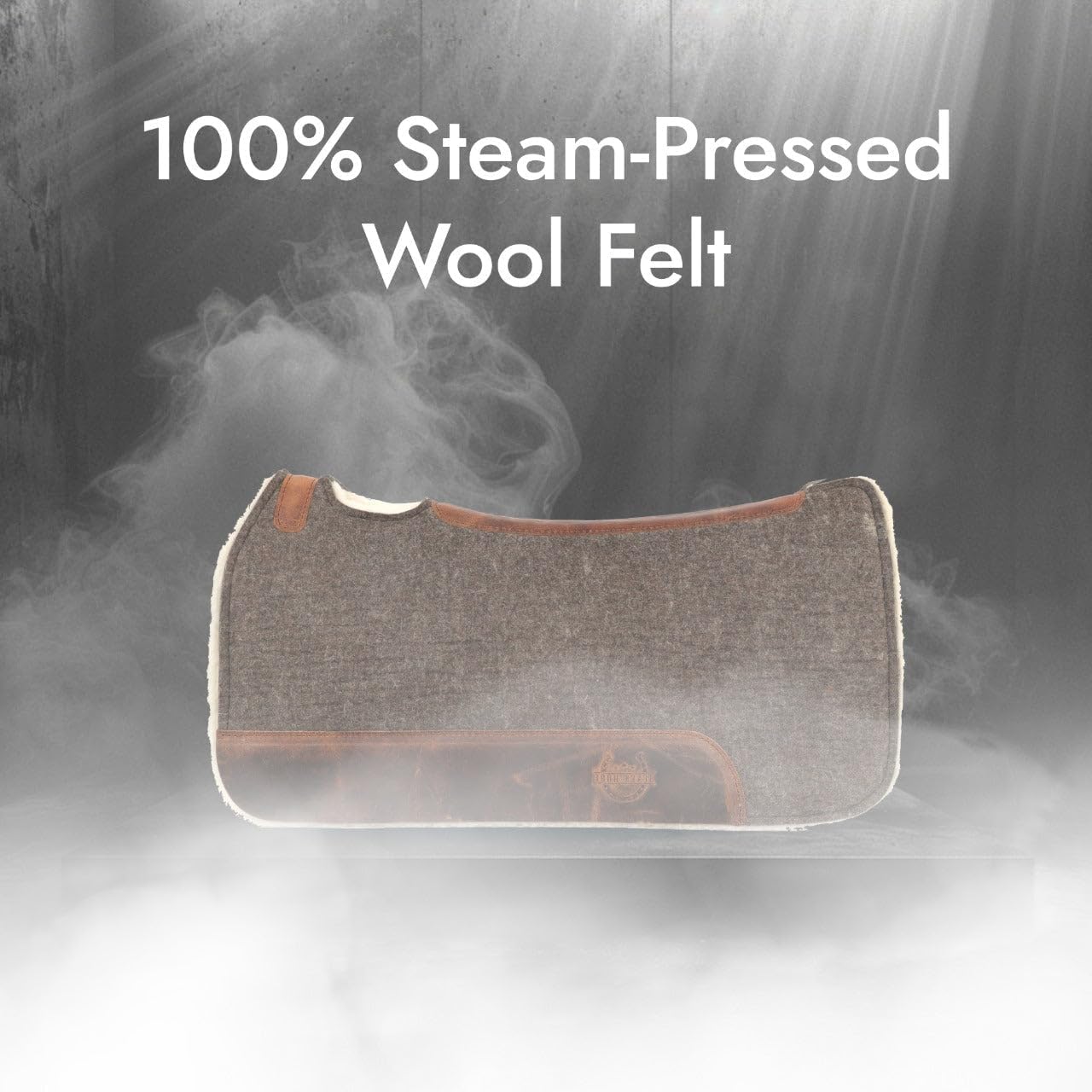 BLACK HOOF Steam Pressed Merino Wool Felt Contoured Pad with Heavy Saddle Grade 100% Woolen Fleece Bottom 1 Inch Thick