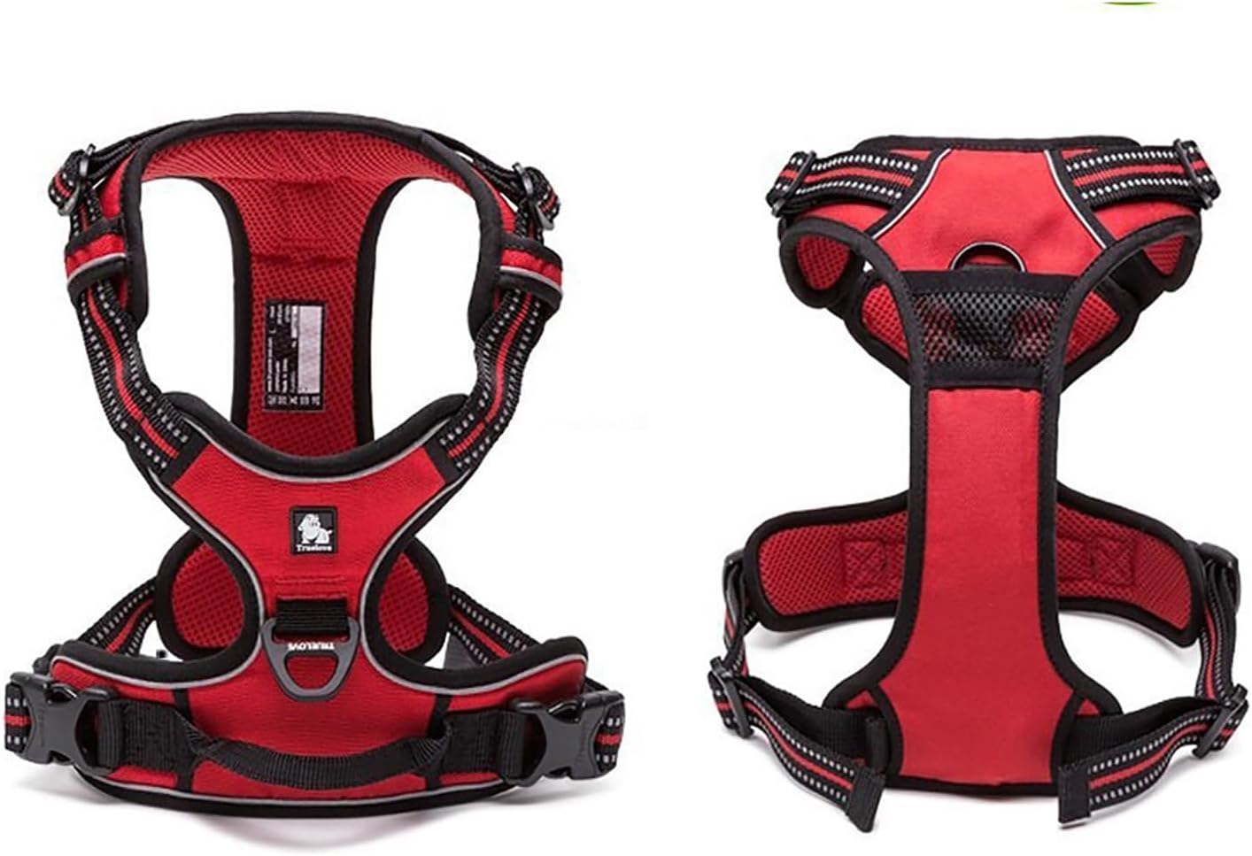 TRUE LOVE Adjustable No-Pull Dog Harness Reflective Pup Vest Harnesses Comfortable Control Brilliant Colors Truelove TLH5651(Red,XS)