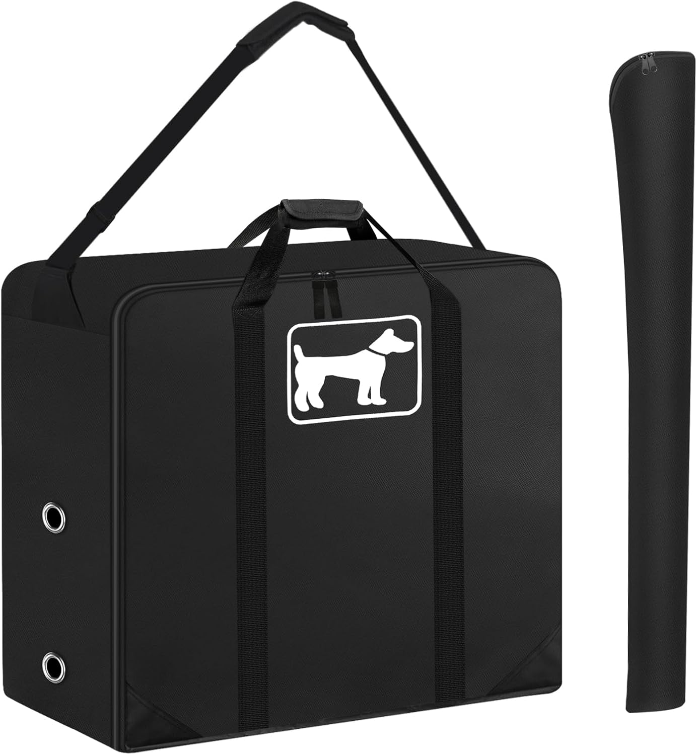 SIRUITON Dog Playpen Storage Bag Fits 40" H 8 Panels and 9 Stakes, Heavy Duty 600D Oxford Fabric Suitable for Foldable Exercise Pet Playpen, Dog Fence Travel Bag with Reinforcing Plate & Shoulder