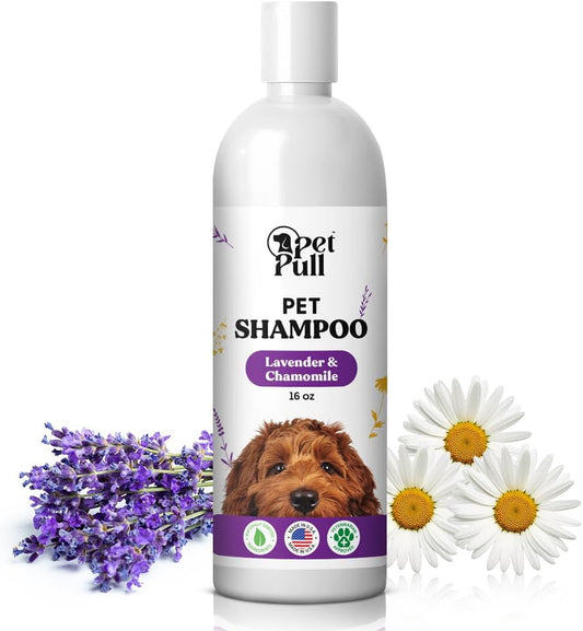 Pet Shampoo for Dogs - Plant-Based Dog Shampoo Cleanser - Dog Wash Pet Supplies for Pets with Lavender and Chamomile Scent - Safe and Gentle Sensitive Skin Dog Shampoo - Made in The USA 16oz