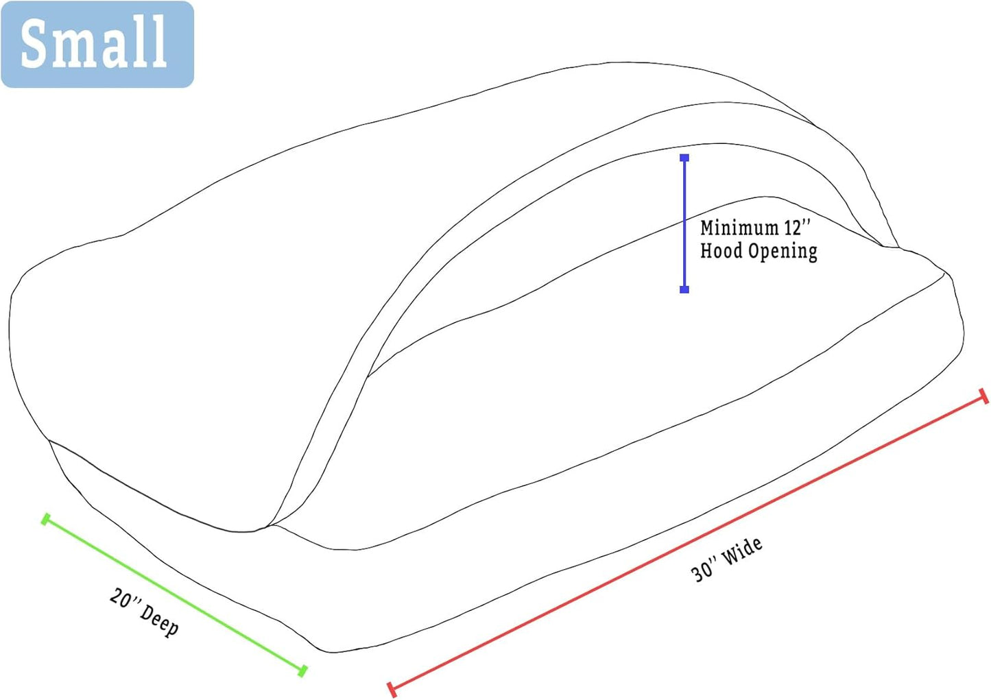 Snoozer Pet Products Luxury Rectangle Cozy Cave, Wag Collection, Small, Ramey Gray
