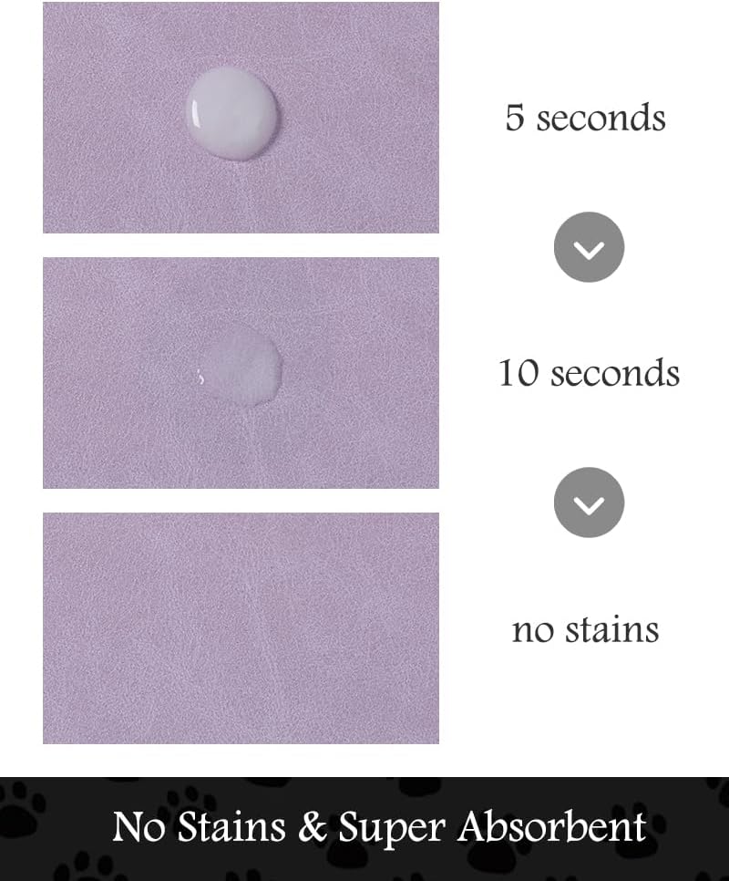 Pet Feeding Mat-Absorbent Dog Mat for Food and Water Bowl-No Stains Quick Dry Water Dispenser Mat-Dog Accessories Pet Supplies-Bowl for Messy Drinkers（Purple,23"x34"