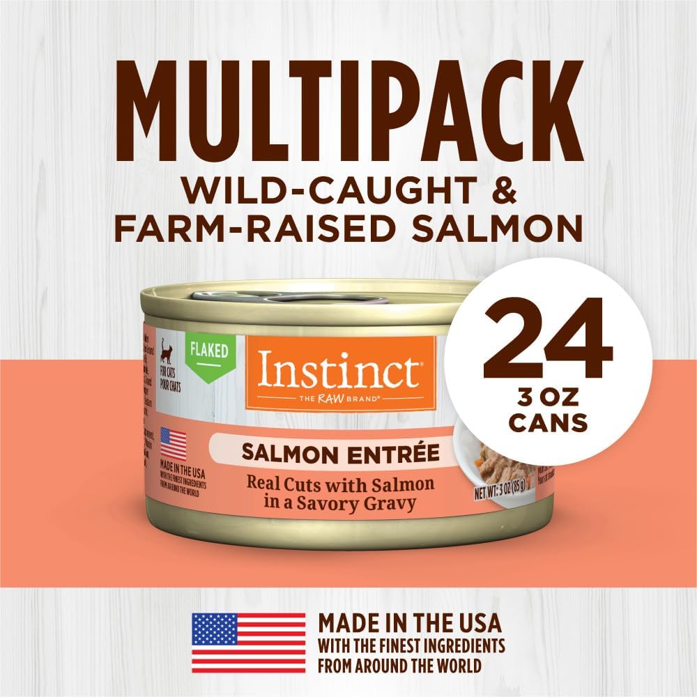 Instinct Flaked Entrée Wet Canned Cat Food - Salmon, 3 oz. Cans (Pack of 24)