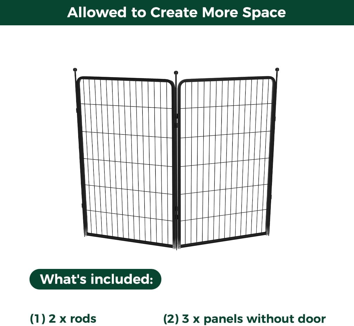 FXW Rollick Unleashed Dog Playpen for Indoor, Yard, RV Camping, 45 inch 2 Panels for Large Dogs, Black│Patented