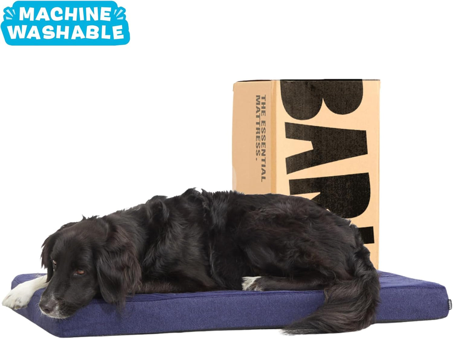 Barkbox Orthopedic Dog Bed with Memory Foam, Premium Comfort for Dogs and Puppies, Dog Bed for Joint Relief and Restful Sleep, Durable and Easy to Clean - Navy, Large