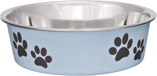 Loving Pets Bella Dog Bowls- Stainless Steel Dog & Cat Bowls - Spill Proof Dog Food Bowl, Cat Bowl, Puppy Essentials & Pet Supplies Great for Home & Travel (Small 10-20 lbs, Murano Blue)