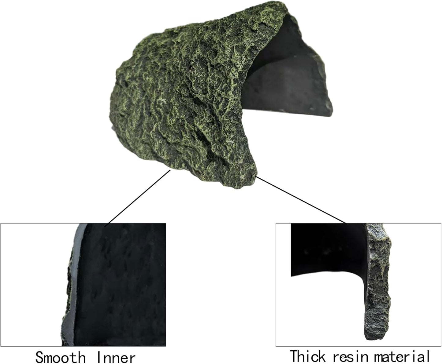 Oversize Resin Rock Reptiles Large Hideout Cave – Ideal for Turtles, Lizards, Bearded Dragons, Leopard Geckos, Snakes, Amphibians,Small Pets and Fish – Perfect for Aquarium and Terrarium Habitat Decor