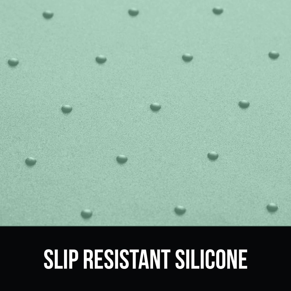 GORILLA GRIP 100% Waterproof Raised Edge BPA Free Silicone Pet Feeding Mat, Dog Cat Food Mats Contain Spills Protects Floors, Placemats for Cats and Dogs Water Bowl, Pets Accessories 28x18 Mint