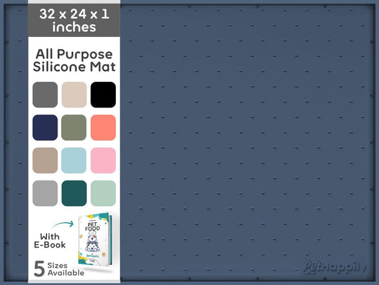 32x24x1” XL Dog Food Mat - All Purpose Under Sink Liner, Washer and Dryer Covers for The Top, Silicone Griddle Mat for Blackstone - Raised Edges Dog Mat for Food and Water Prevent Spill, Waterproof