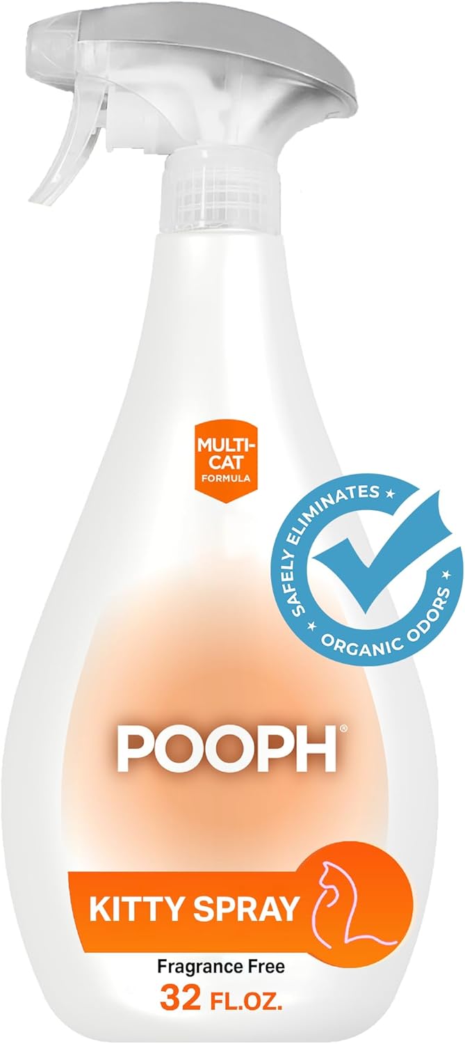 POOPH® Kitty Spray - Patented Technology Eliminates Organic Odor On-Contact Goes Anywhere Your Kitty Goes - Cat Trees, Furniture, Bedding & More Safe Fragrance-Free Non-Toxic Eco-Conscious