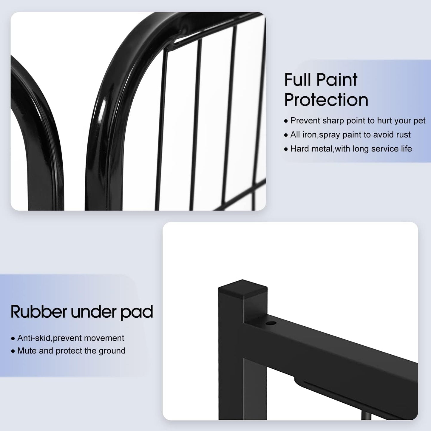 BestPet Dog Playpen Indoor 32 inch 24 Panels Metal Dog Pen Pet Dog Fence Outdoor Exercise Pen with Doors,Pet Puppy Playpen for RV Camping Yard, Black