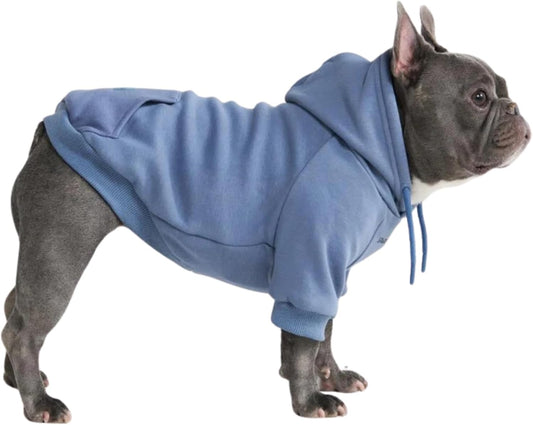 Spark Paws Dog Hoodie – Premium Dog Sweater for Small, Medium, and Large Dogs | Warm Outfits for French Bulldogs, Pitbull, Puppy, Winter Jacket Alternative - Slate Blue - L