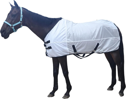 Comfy Mesh Horse Fly Sheet Equine Summer Sheets Stand Neck White 66