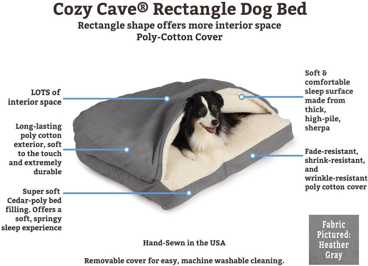 Snoozer Pet Products Rectangle Cozy Cave Dog Bed, Extra Large, Red