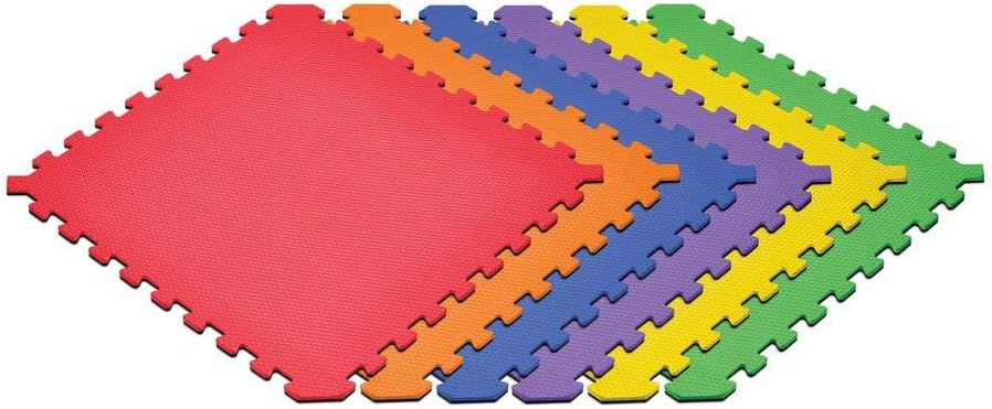 Norsk Dual-Sided Reversible 1/2" Foam Exercise Mats for Home Gym - Interlocking EVA Foam Tiles