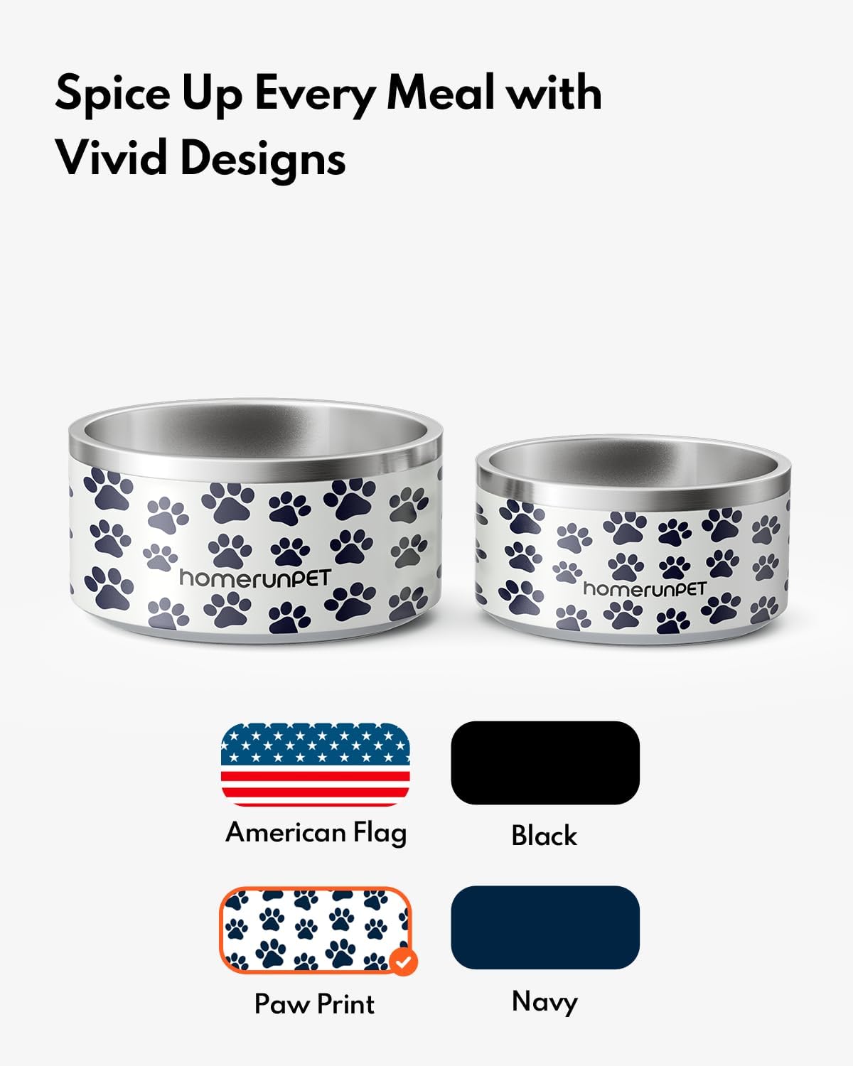 Dog Bowl, HomeRunPet Dog Food Water Bowl with Non-Slip Rubber Base, Metal Insulated Stainless Steel Dog Bowls, Double Wall Dog Bowl for Small Medium Large Dogs, Durable, Dishwasher Safe, 32oz