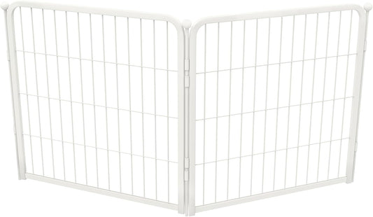 FXW Homeplus Unleashed Indoor Dog Playpen - Stress-Free and Safe Play, Heavy Duty 24 Inch 2 Wire Panels Dog Pen for Puppy and Small Dogs, White│Patented