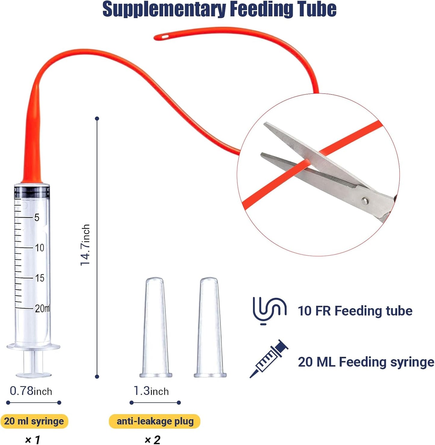 Kitten Bottle Feeding Kit, Pet Bottle, Silicone Nipples, 10 FR Feeding Tube, Pet Pill Shooter, Aspirator Bulb, Small Animal Feeding Supplies, for Tiny Animal, Kitten, Puppy, Rabbit, Squirrels