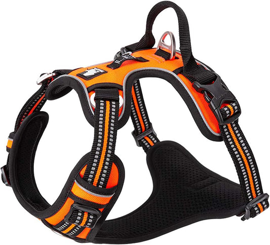 Truelove Dog Harness No Pull Nylon Reflective Pet Harness Adjustable Comfortable Control Step-in Brilliant Colors TLH56512 Orange