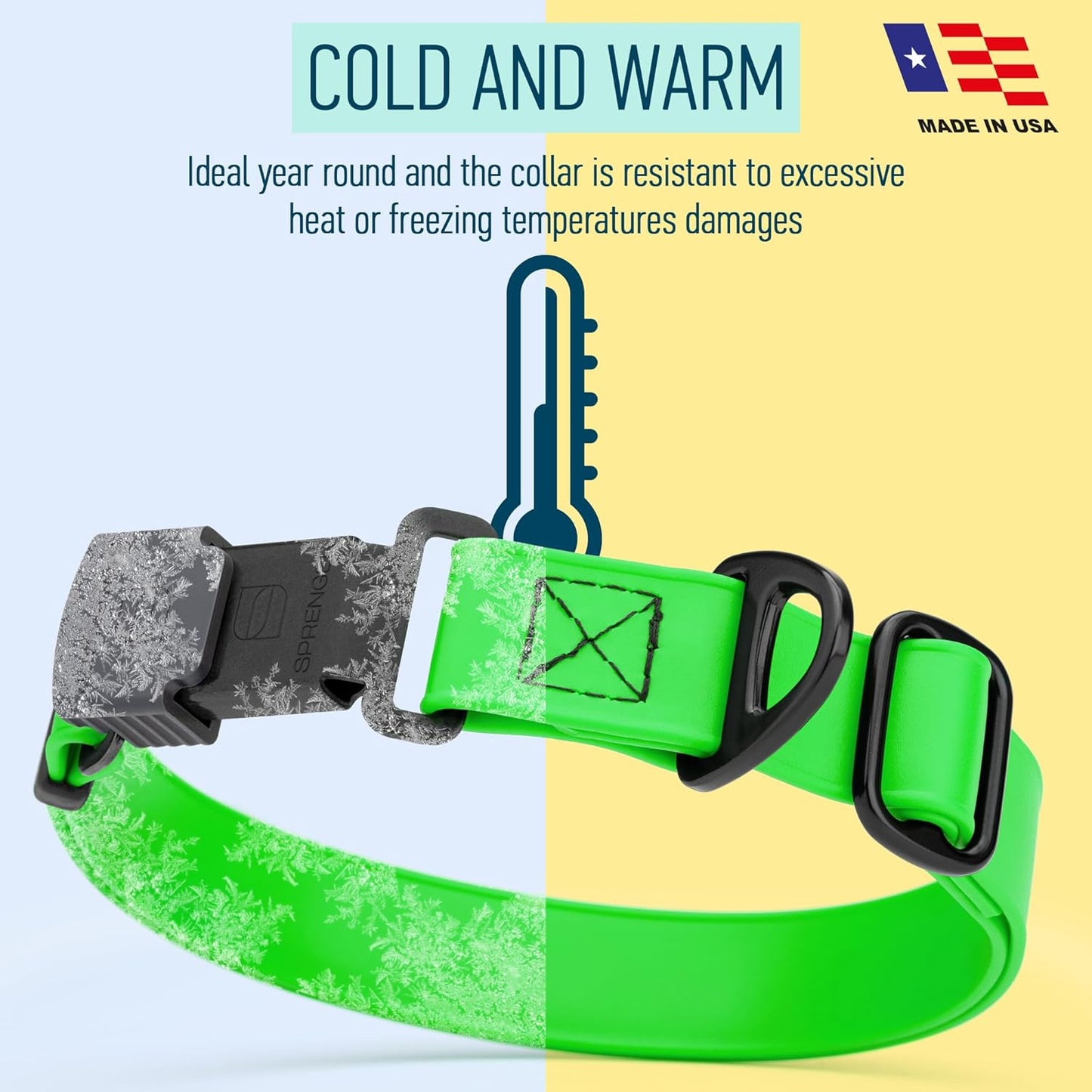 Dogline Biothane Waterproof Dog Collar with Herm Sprenger Stainless Steel Quick Release Buckle – Heavy Duty Tactical Durable Collar for Dogs – Comfortable and Safe Pet Collar, W 1" L 15-25", Green